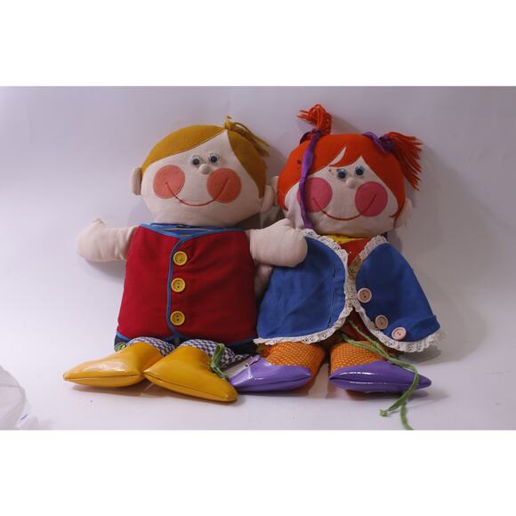 1970, Playskool, Dapper Dan, Dressy Bessy, Cloth Dolls, Plush, ~ 250827-WH 553 - Picture 1 of 8